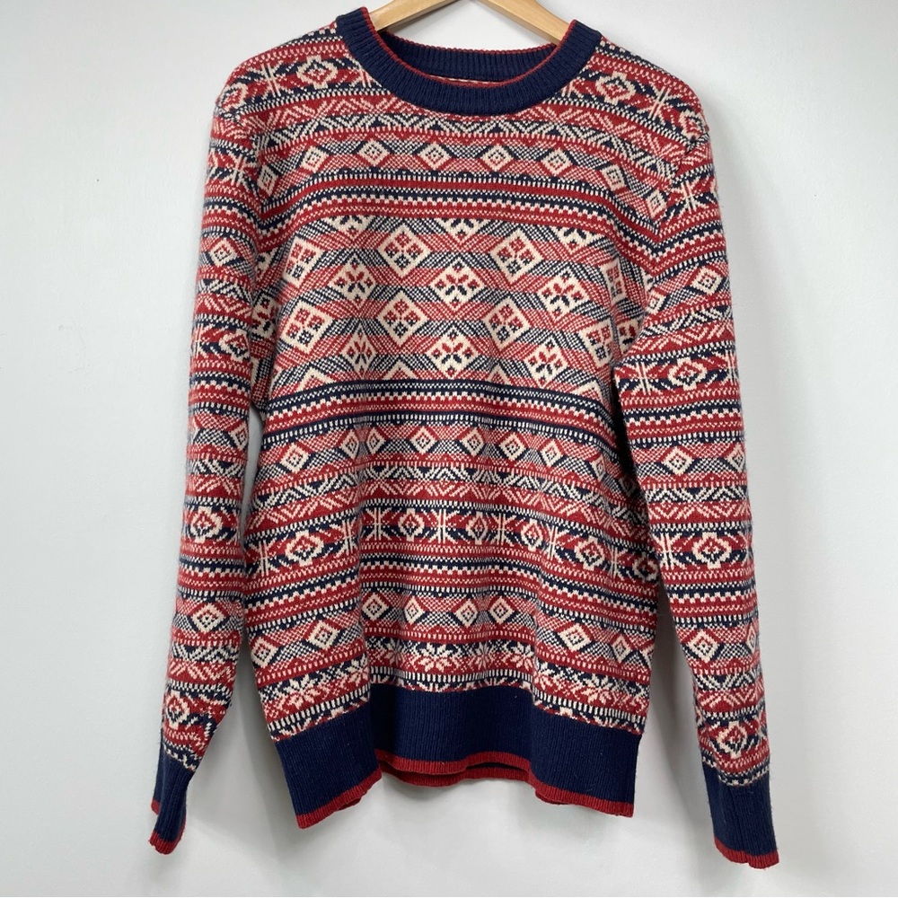 J. Crew lambs wool Fair Isle Sweater Sz L